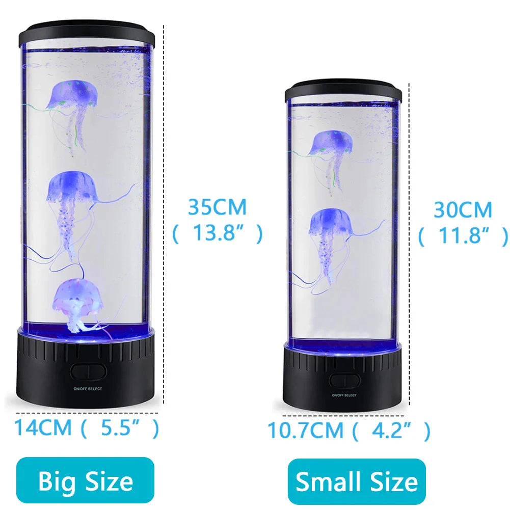 Decorbites™ Qualle-Lampe: Fernbedienung LED-Nachtlicht, farbwechselnde Aquarien-Dekoration, USB-Ladung