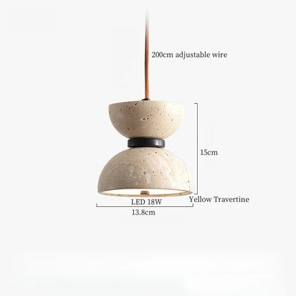 DecorBites™ Iron Yellow Travertine LED Pendant Light for Bedside Dining Living Room