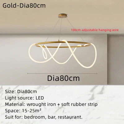 Decorbites™ Circle Note Linear Light: Modern minimalist nordisches Pendellicht für Schlafzimmer, Wohnzimmer