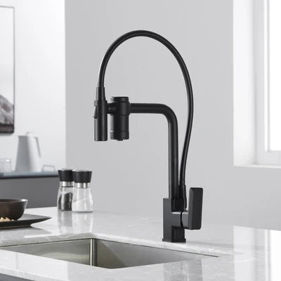 Decorbites™ Gewehrgrau gefilterter Wasser-Küchenarmatur mit herausziehbarem Sprühkopf
