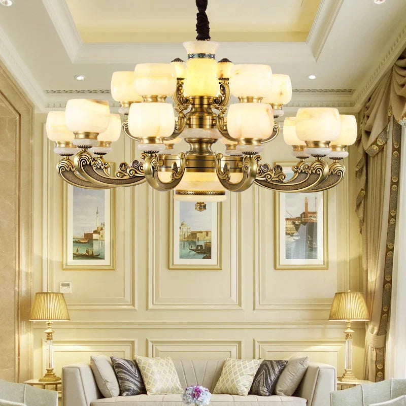 Decorbites™ Jade-Leuchter: Stilvolle chinesische Zen-Wohnzimmerlampe für Duplex-Gebäude von Guangdong Zhongshan