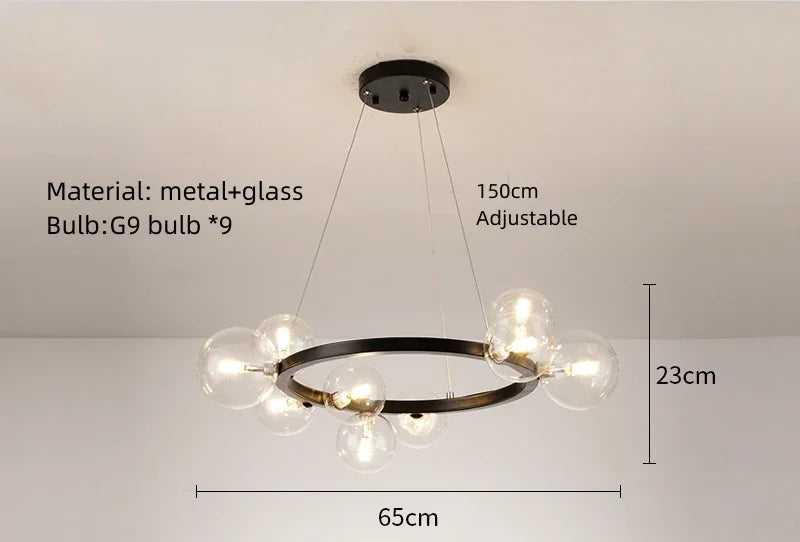 Decorbites™ Glasleuchter G9 Hängeleuchte für Wohnzimmer- und Schlafzimmerdekoration