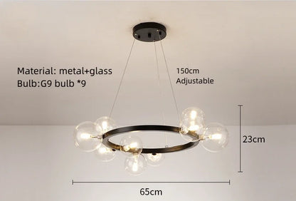 Decorbites™ Glasleuchter G9 Hängeleuchte für Wohnzimmer- und Schlafzimmerdekoration