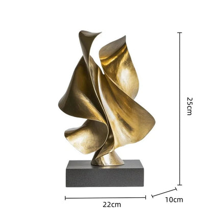 Decorbites™ Goldene Geometrische Tier-Skulptur Deko-Figur Ornament Abstraktes Harz-Handwerk
