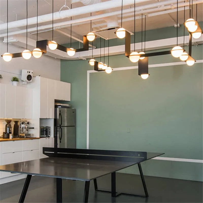 Decorbites™ Glasballen-Geometrischer Kronleuchter: Moderner Nordischer Küchenbüro-Hängelampen
