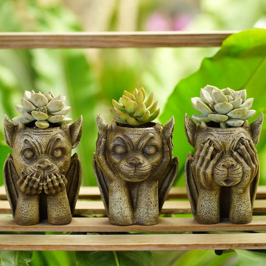 Decorbites™ Gargoyle-Harz-Vasen-Skulptur: Einzigartiges Dekorationszubehör für Zuhause & Garten