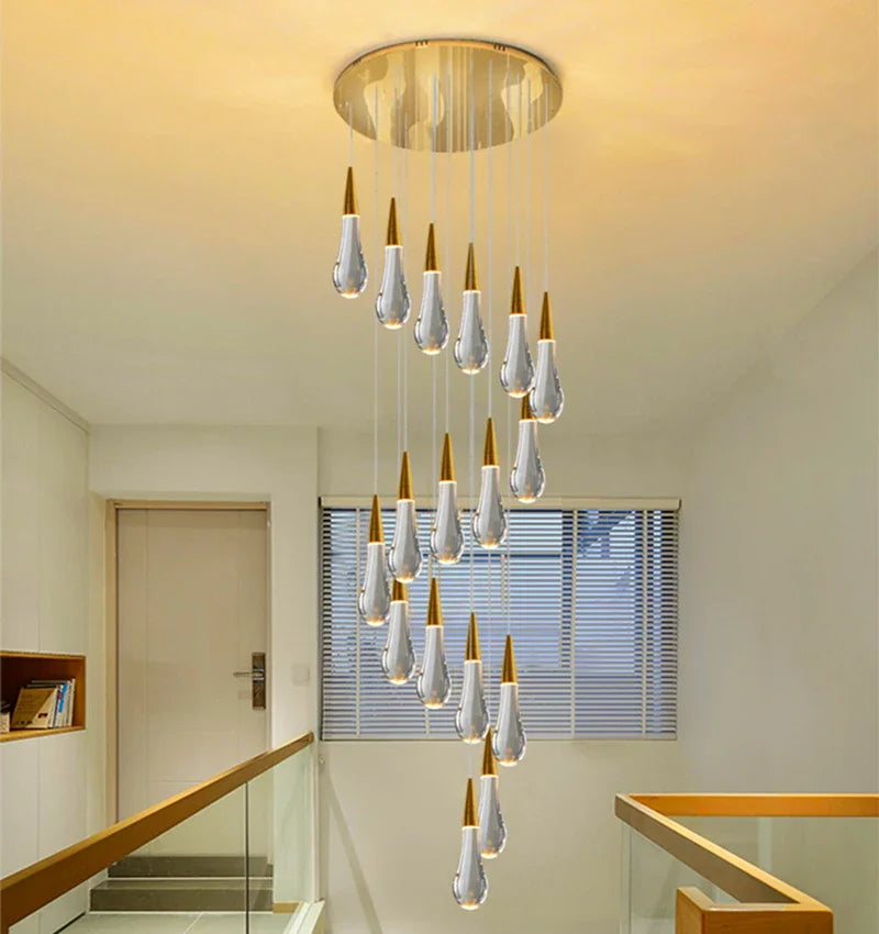 DecorBites™ Crystal Gold Pendant Lights for Dining Room Kitchen Island Chandelier