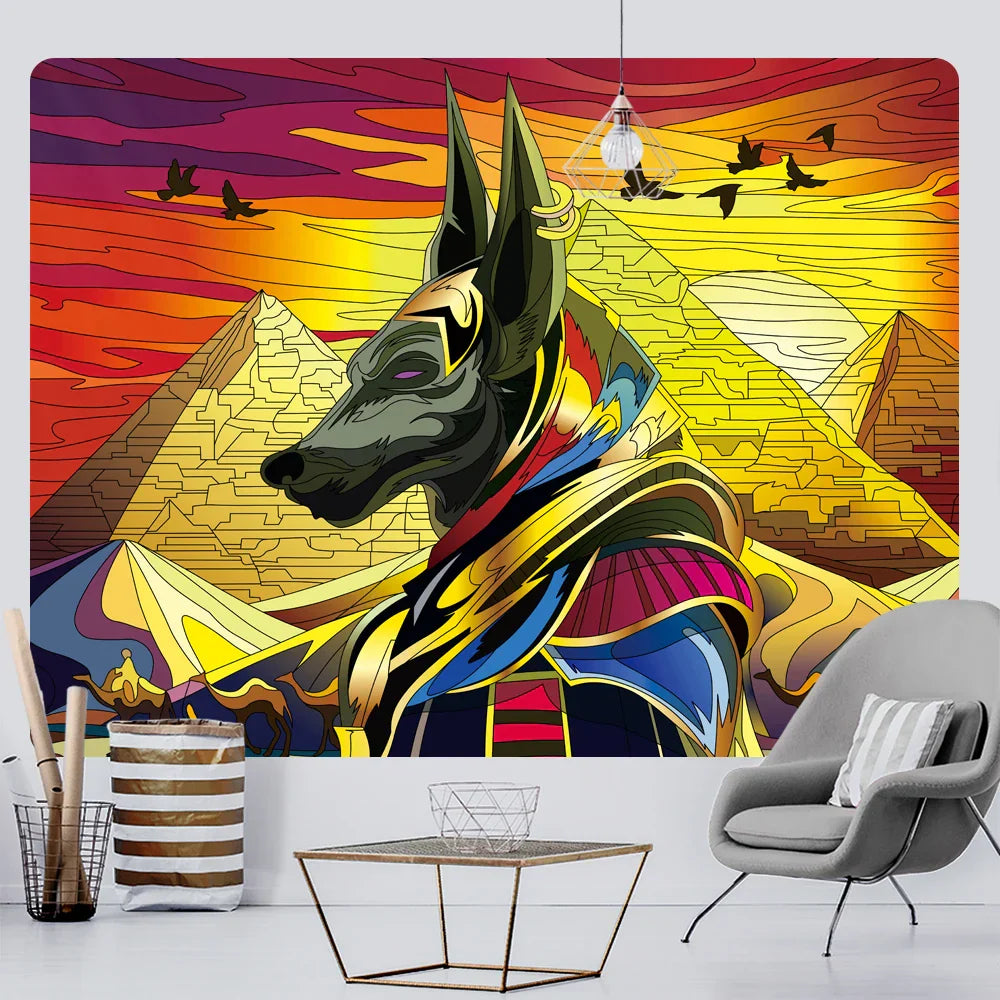 Decorbites™ Ägyptische Psychedelische Wandfriese Wandbehang Hippie Boho Tarot-Dekoration
