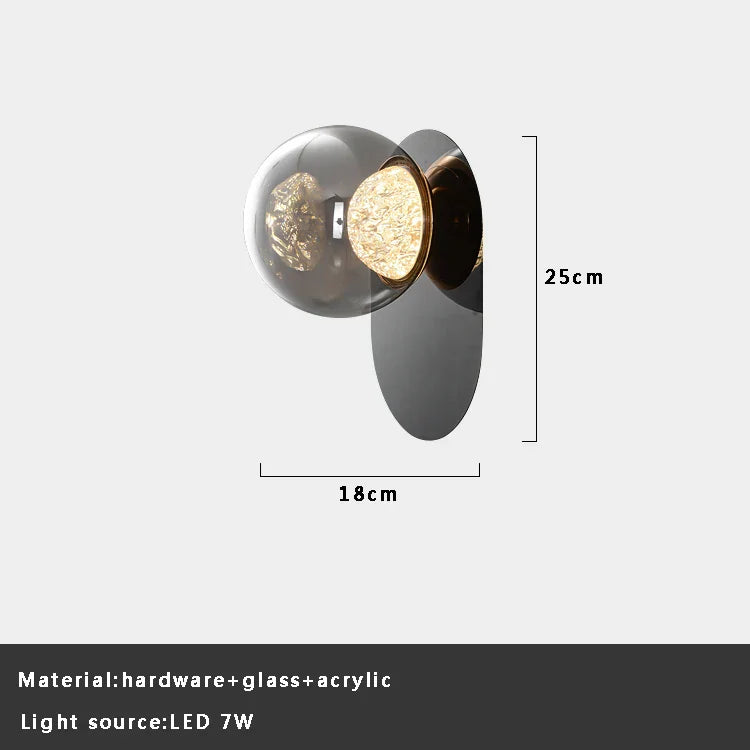 Decorbites™ Glas-Kugelleuchten Wandlampen Runde Wanddekoration Beleuchtung für luxuriöse Räume & Gänge