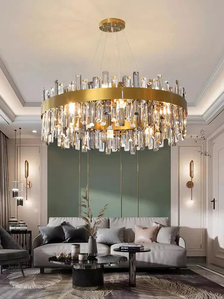 DecorBites™ Crystal LED Pendant Light Chandelier for Living Dining Bedroom Luxe Decor