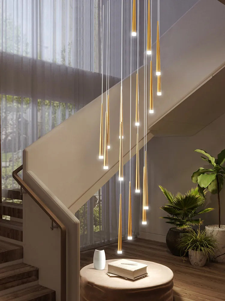 Decorbites™ Loft Schwarz LED Treppenleuchter für modernes Wohnzimmer und Restaurant