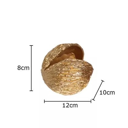 Decorbites™ Goldene Nuss-Schalen-Ornamente Moderne Handwerkskunst Schreibtisch-Dekoration Kunstwerk Raumästhetik Dekoration