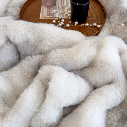 DecorBites™ Gradient Grey Cashmere Fleece Winter Blanket
