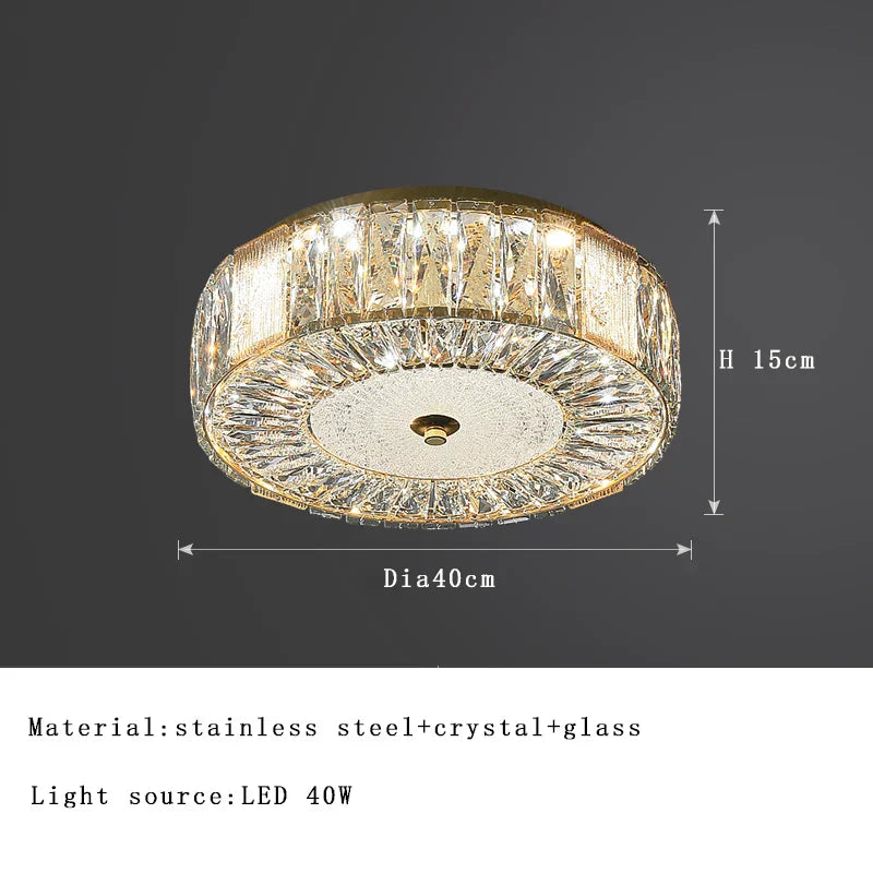 Gold Crystal Glass Ceiling Light
