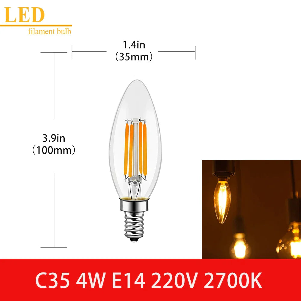 Decorbites™ LED-Filamentlampe Klarer Glas T16 A19 ST64 Dimmbare Vintage-Lampe