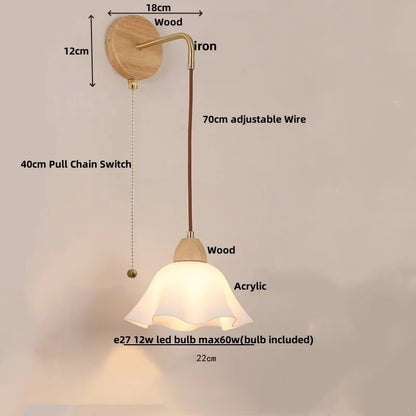 Decorbites™ verstellbare LED-Wandleuchte mit Keramik-Holz-Sockel für Esszimmer, Arbeitszimmer, Bar