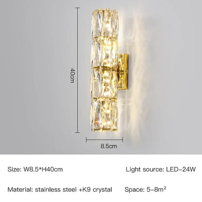 Decorbites™ Kristall-Wandleuchte: Nordisches LED-Luxusdesign, Kunstgold/Chrom für Wohnzimmer, Schlafzimmer