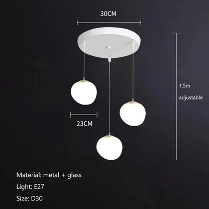 DecorBites™ Gregg Glass Pendant Light, Modern LED Hanging Lamp for Dining Kitchen Loft