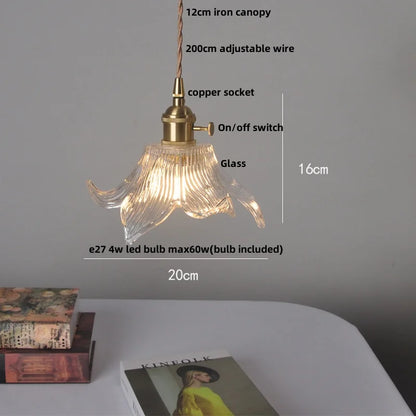 Decorbites™ Glas-Kupfer-LED-Hängeleuchte mit Drahtverstellung und Drehschalter
