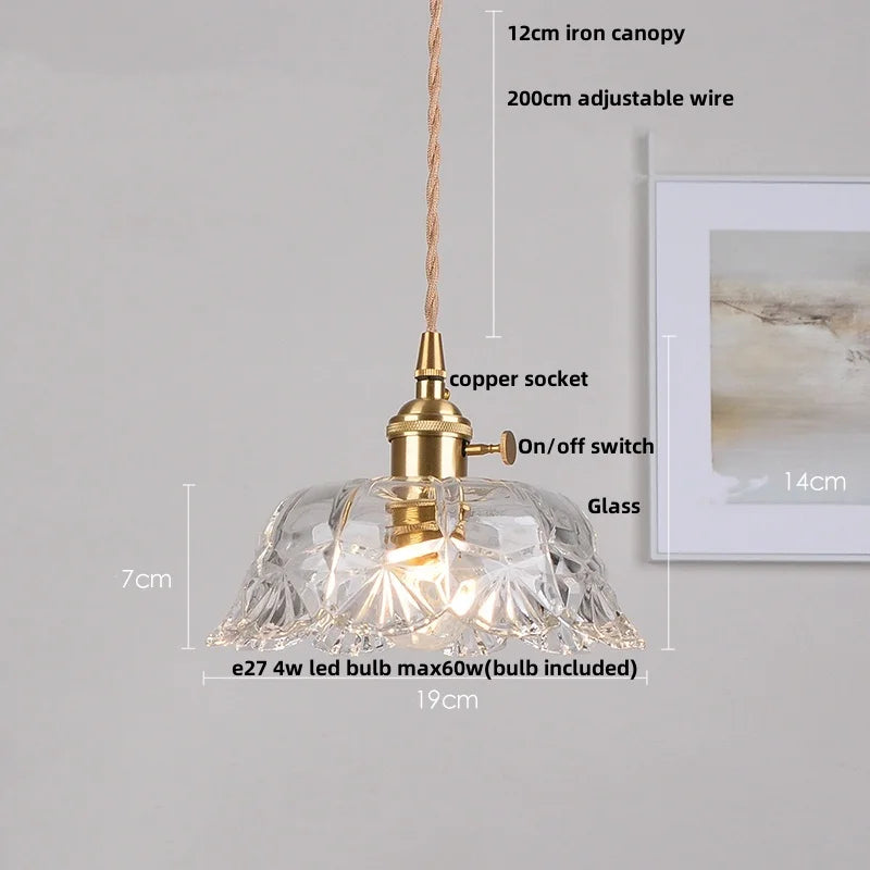 DecorBites™ Green Glass Walnut Wood LED Pendant Light, Nordic Modern Hanging Lamp