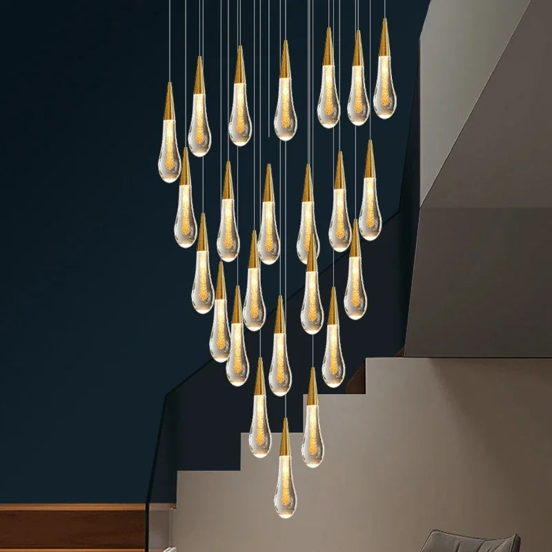 Gold Drop LED Chandelier