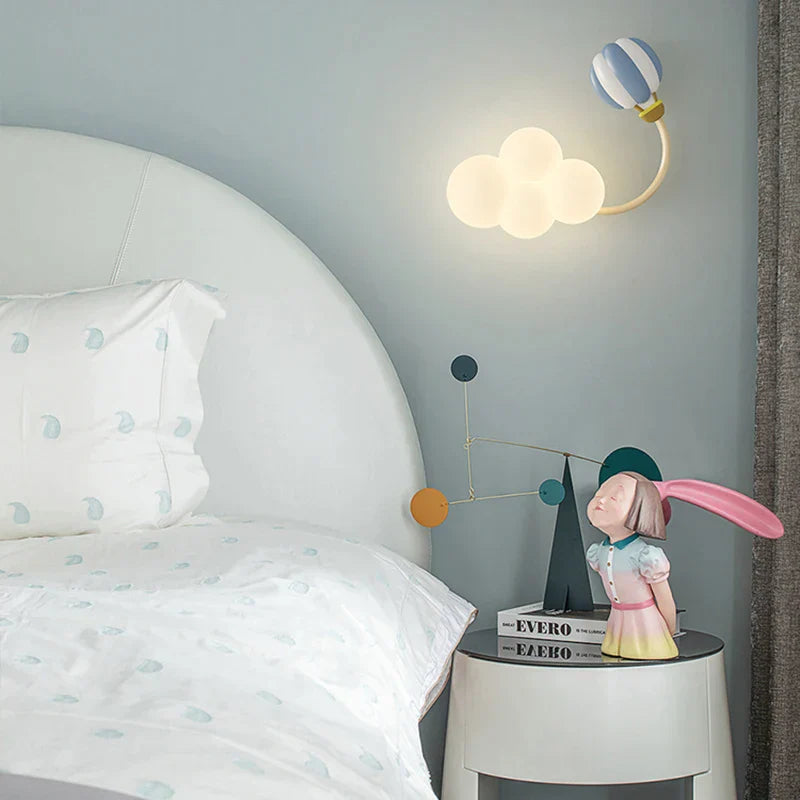 DecorBites™ Kids Airplane Wall Light with Rainbow Kite Design