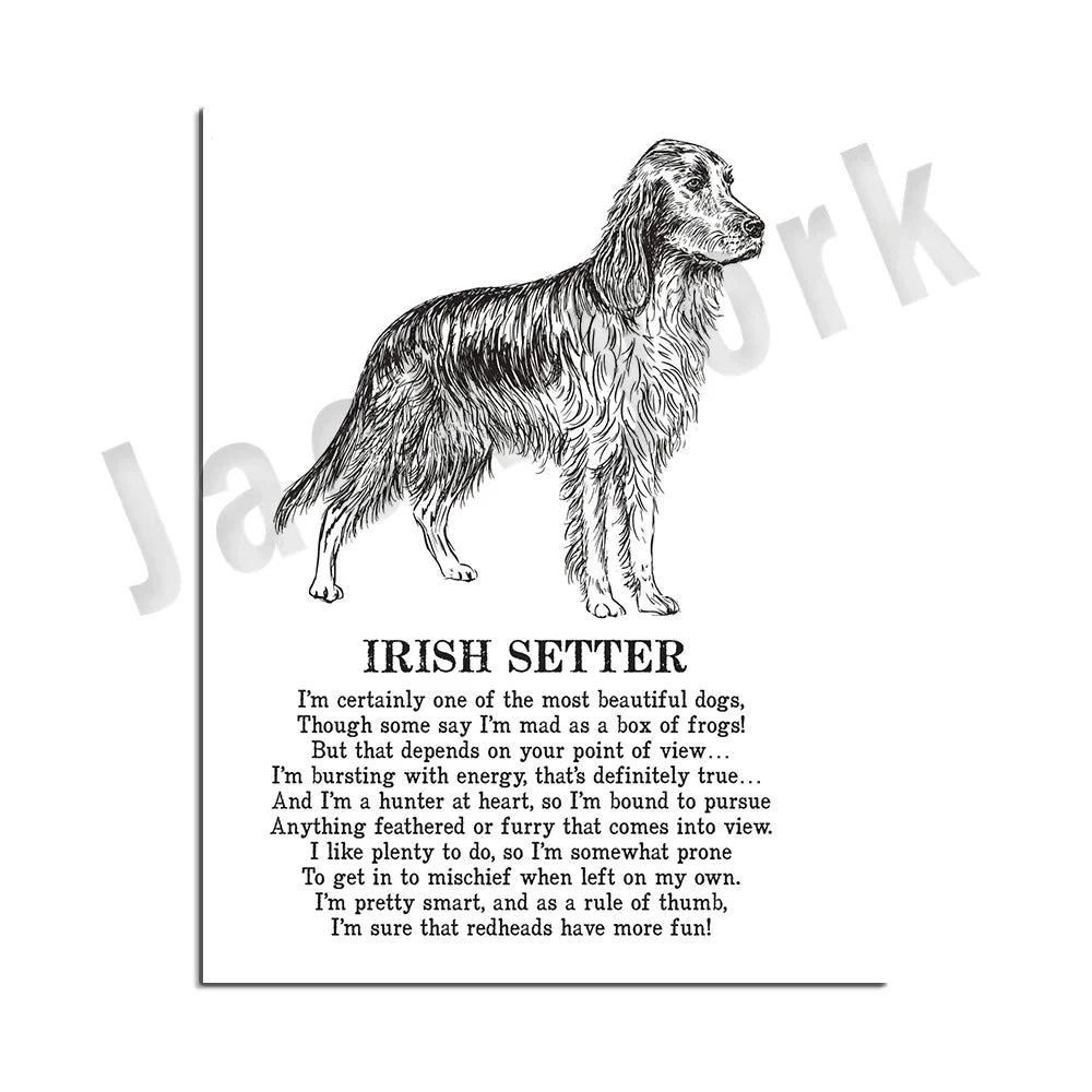 Decorbites™ Gemütliche Hunde-Kollektion: Hundepoesie-Poster mit Lhasa, Schäferhund, Terrier, Bulldogge, Tibetischer, Yorkie