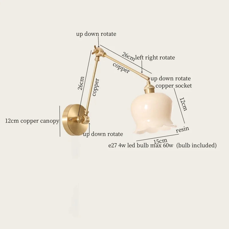 Decorbites™ Cremeharz-LED-Wandleuchten mit Zugschalter – Vintage-Kupfer-Nachttischlampe