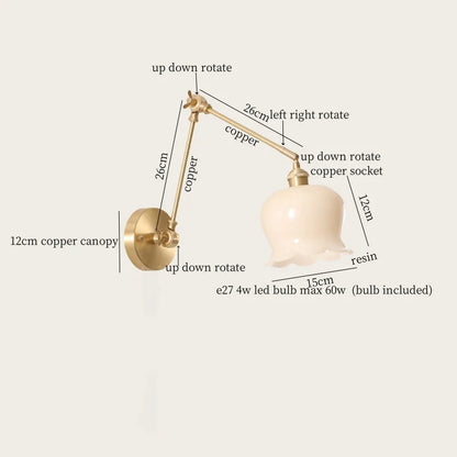 Decorbites™ Cremeharz-LED-Wandleuchten mit Zugschalter – Vintage-Kupfer-Nachttischlampe