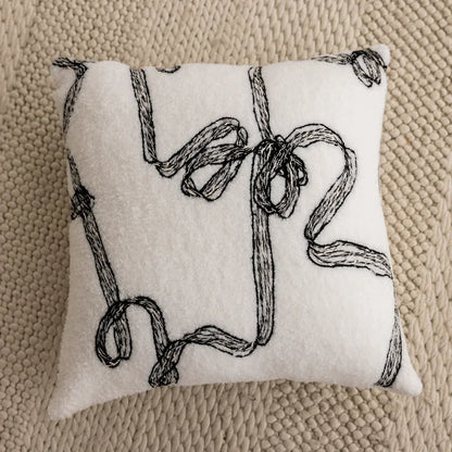 Decorbites™ Gestrickte Häkel-Kissenbezug Schwarz Grau Weiß Nordisch Einfach Luxuriös Kissenbezug