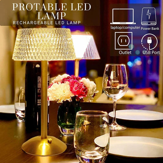 Decorbites™ Diamantkristall-Tischleuchte: Retro-LED-Nachtlicht für Schlafzimmer, Büro, Hotel
