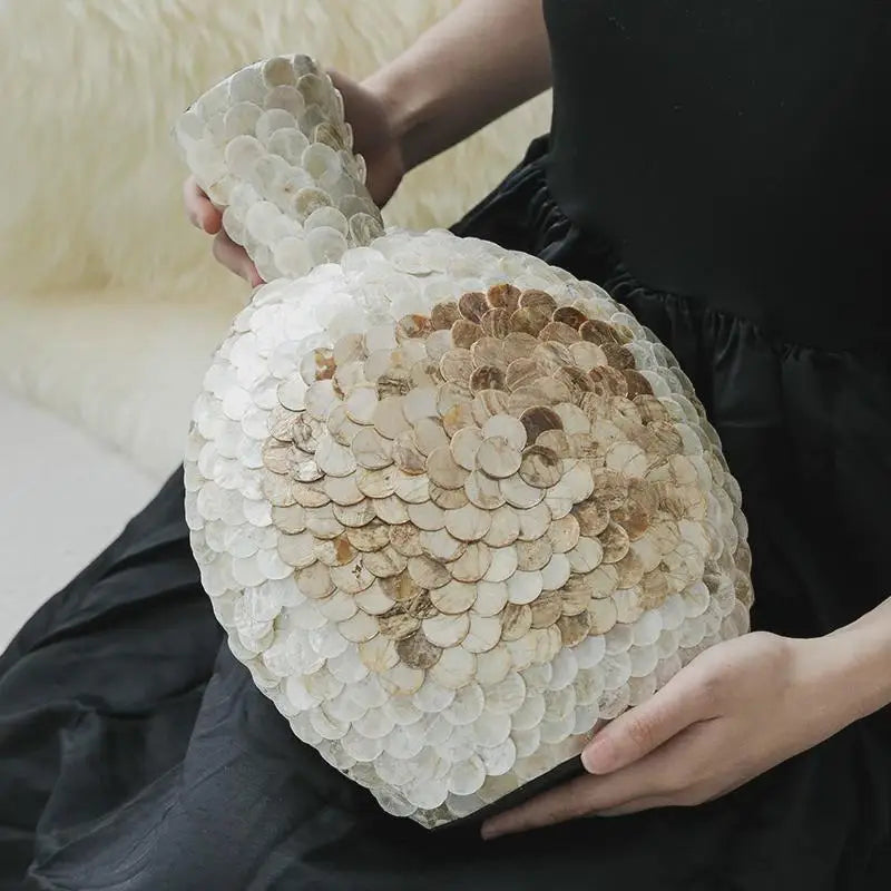 Gold Shell Art Vase