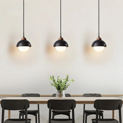 Decorbites™ Glasball-LED-Pendantleuchten Schwarz Travertin Wabi Sabi Hängelampe