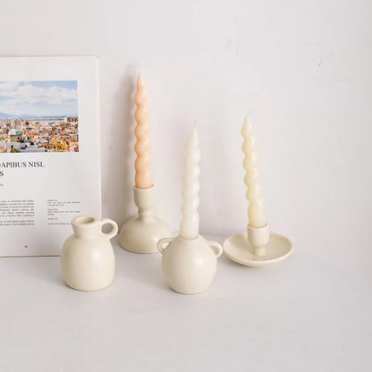 DecorBites™ Geometric Ceramic Candle Holder Set - Decorative Home Decor Ornaments