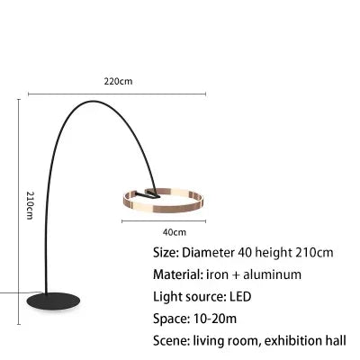 Decorbites™ Große Dimmbare Goldene Kupferne Schwarze LED Stehlampe für Wohnzimmer und Hotel