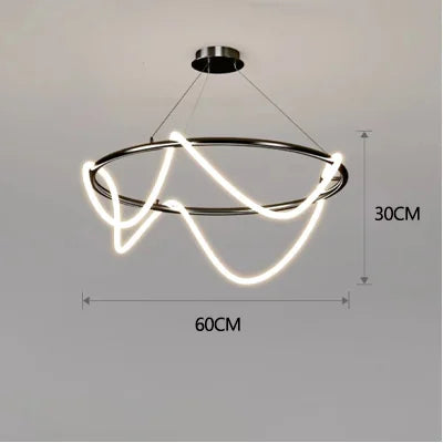 Modern Gold Black Chandelier