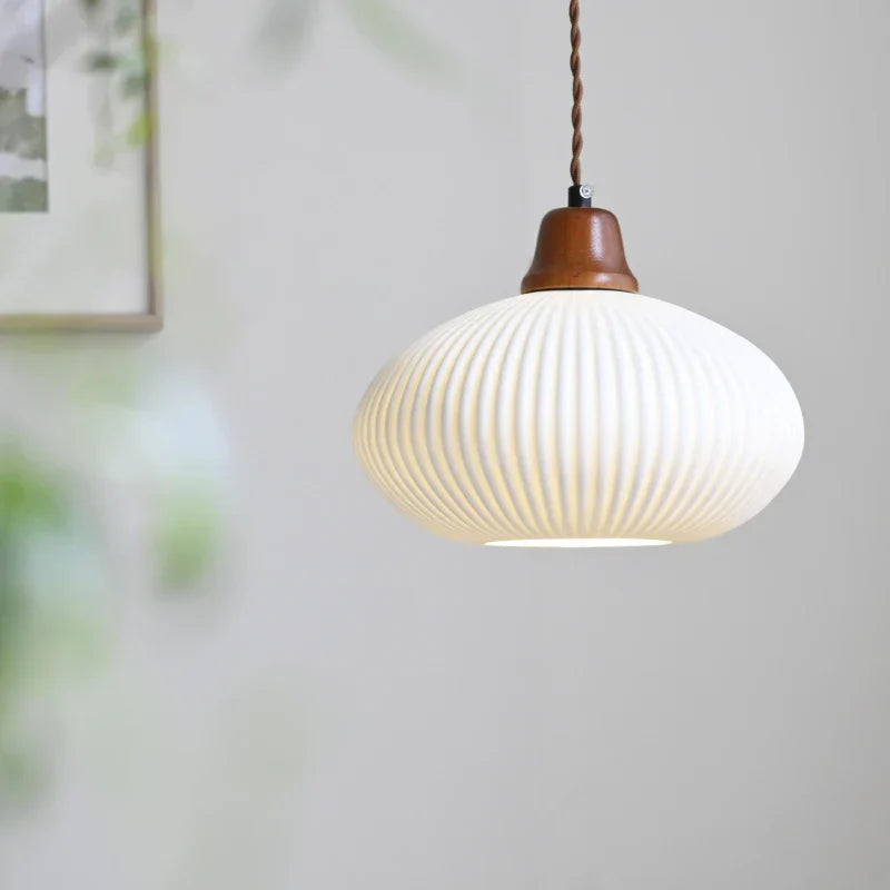 Decorbites™ Braune Holz LED-Hängeleuchte Keramik Nordisches Lichtarmatur