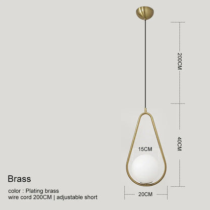 DecorBites™ Glass Ball Pendant Lamp: Elegant Dining Room Light Fixture, Gold Finish