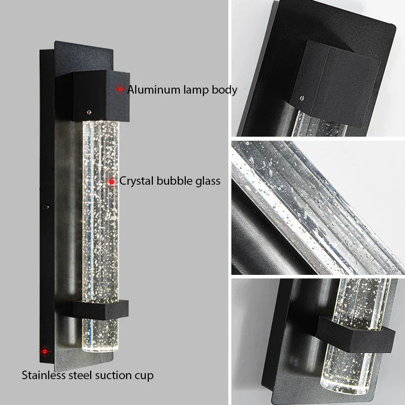 DecorBites™ Crystal Bubble LED Outdoor Wall Lamp for Porch, Entryway & Garden