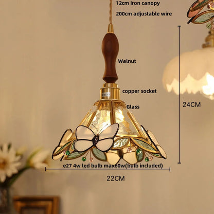 Decorbites™ Klar-Glas-LED-Pendantleuchte Tiffany-Schmetterling Hängelampe