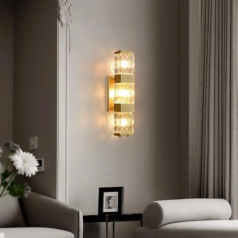 Decorbites™ Kristall-Rechteck-Wandleuchte: Luxuriöse moderne LED-Beleuchtung für Wohnzimmer, Schlafzimmer, Treppenhaus, TV-Dekoration