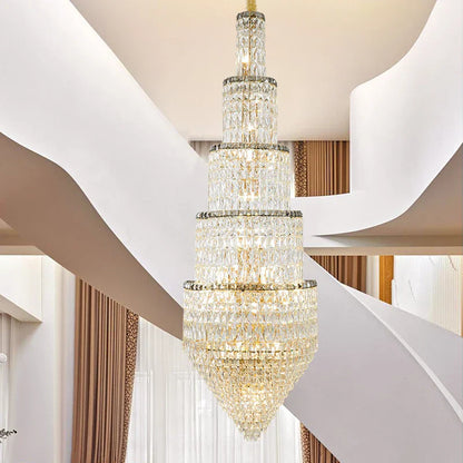 Decorbites™ Kristall-Hohlraum-Lang-Lüster: Elegante Beleuchtung für das Foyer einer Duplex-Villa