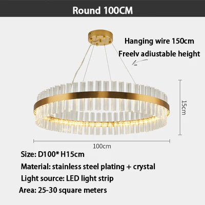 Gold Crystal Modern Chandelier Oval120cm