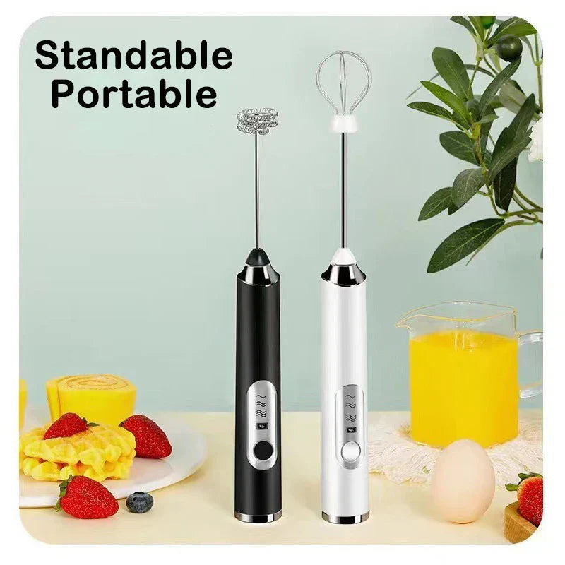 Decorbites™ Elektrischer Milchaufschäumer Rührgerät 3-Geschwindigkeiten Schneebesen Blender Schaumgeber Eierquirl
