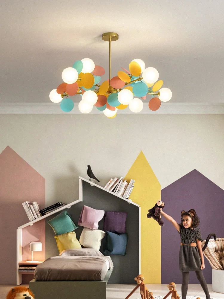 Decorbites™ Glas-Hänge-Deckenleuchte für Kinderzimmer, Wohnzimmer, Schlafzimmer – Moderner Kronleuchter & Heimdekoration