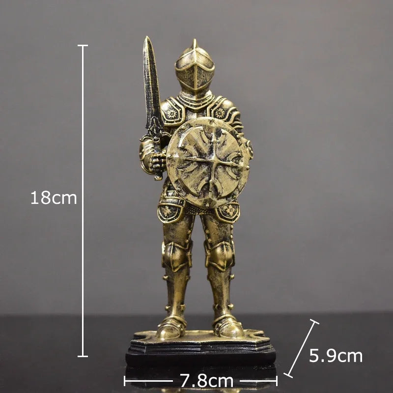 Decorbites™ Schwere gepanzerte Ritter-Harzstatue als Dekoration für Schreibtisch und Raumästhetik