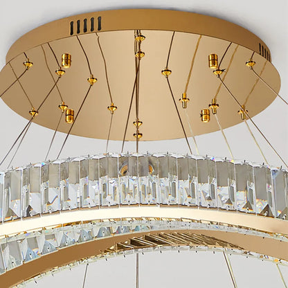 Decorbites™ Kristall-LED-Kronleuchter: Luxuriöse moderne Ringtreppen-Hängeleuchte für die Wohnzimmerdekoration