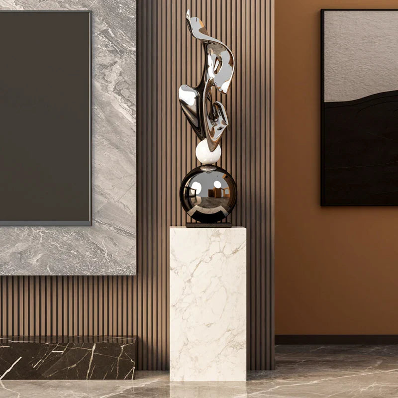 Decorbites™ Geometrische Galvanoplastik-Kunstskulptur für modernes luxuriöses Wohnraumausstattung