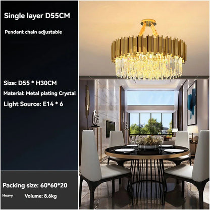 Decorbites™ Kristall-Gold-Hängeleuchte LED Deckenleuchte für Wohnzimmer Schlafzimmer Kücheninsel