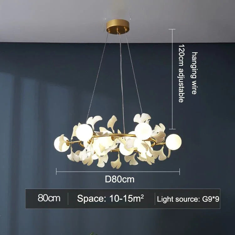 Decorbites™ Gingko-Blatt-Zweig LED-Deckenleuchter für modernes Wohnzimmer und Schlafzimmer